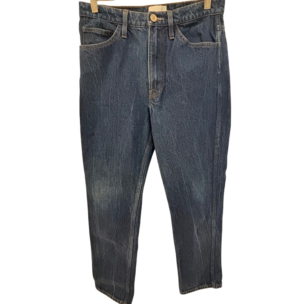 FRAME Le Italien True Straight Jeans Womens 27 Vintage Blue Made Italy Denim